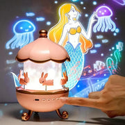 Night Light Projector Kids Nursery Children Room Space Rotation Rechargeable Led Night Lamp 12 Films by Alunorix